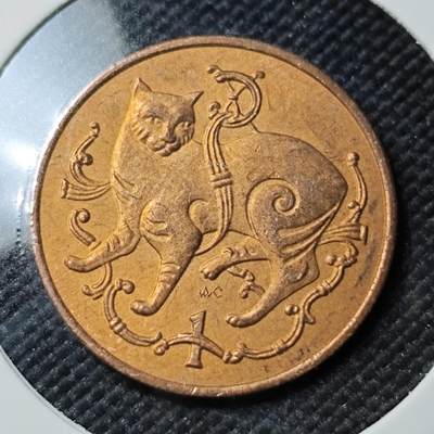 KK钱币收藏小铺   第401期 2月预留时间 周末发货 -  1980马恩岛1便士铜币