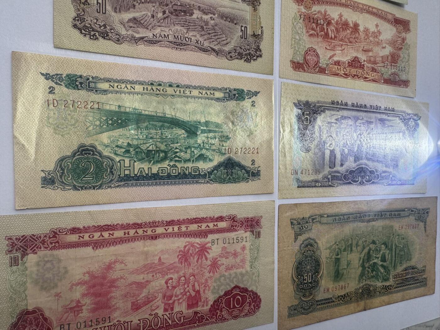 2026第4场（总第231期）：精品测试钞、外钞综合场  中国代印/越南/南越国家银行1966年版10、20、50仙、1、2、5、10、50盾全套8枚（旧品如图）