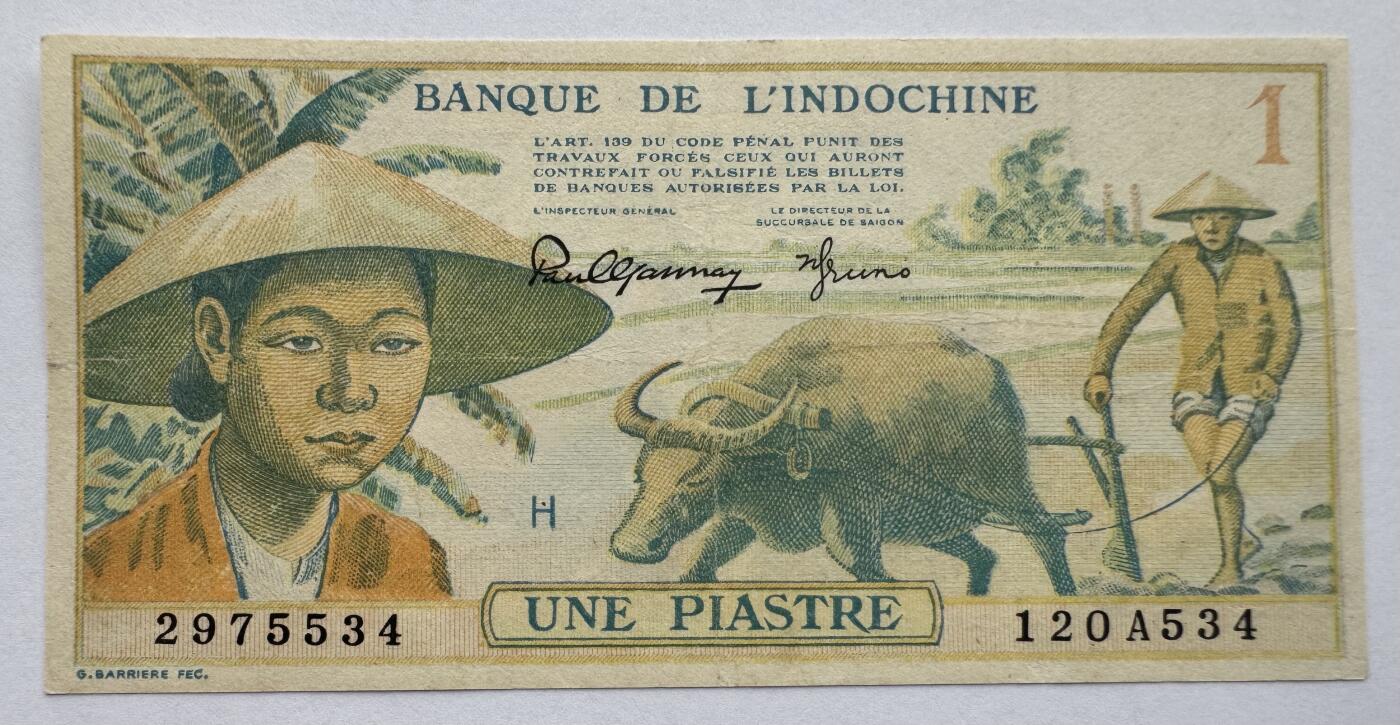 2026第4场（总第231期）：精品测试钞、外钞综合场  法属印度支那/东方汇理银行1949年版1元（旧品如图）