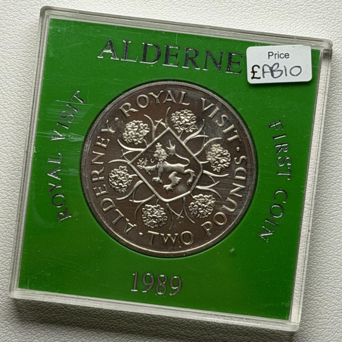 ＜星葵🌻钱币社＞硬币场·第71期·3月10日发货 奥尔德尼岛1989年皇家访问盒装2镑克朗型纪念币