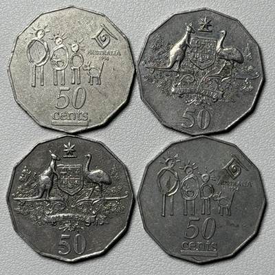 ＜星葵🌻钱币社＞硬币场·第71期·3月10日发货 - 澳大利亚1994、2001年50分纪念币4枚