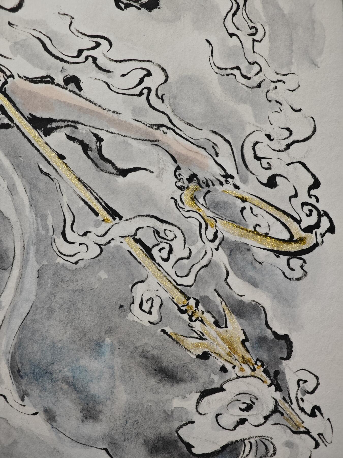 白泽拍卖卡牌手绘专场第33期（去岁千般皆如愿 今年万事定称心） 2025 沈鑫手绘画 哪吒 A4  沈鑫亲签