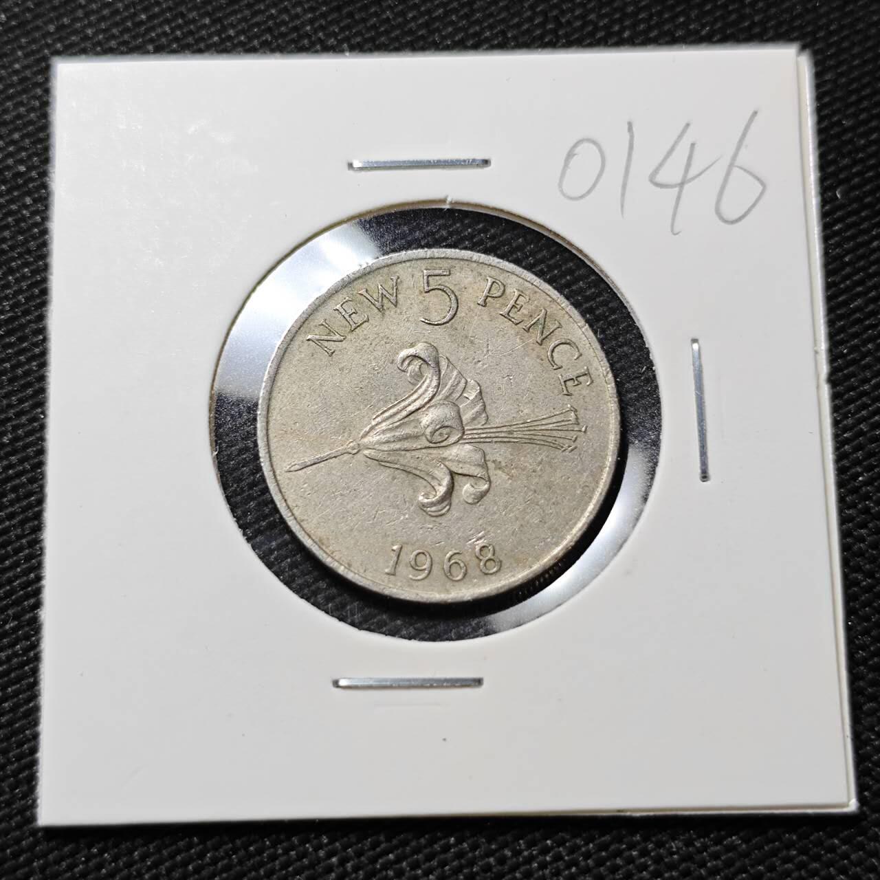 KK钱币收藏小铺   第401期 2月预留时间 周末发货  1968根西5便士