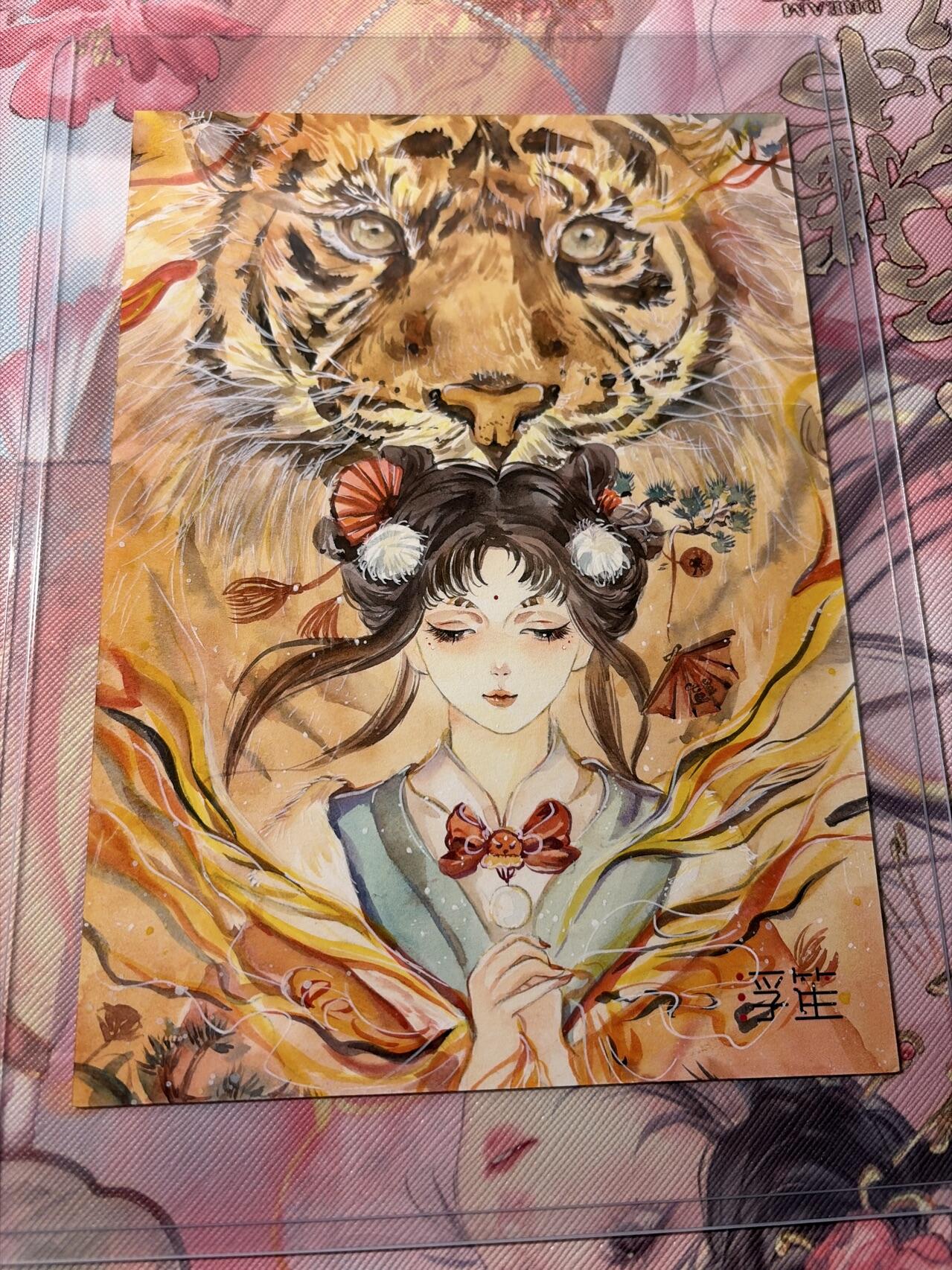 麦趣喜第三场 手绘专场 (3月13号周五晚上23点截拍，专注买家市场，福利拉满)  浮笙工作室 B6大小动漫手绘 带硬壳保护夹 125MM*176MM