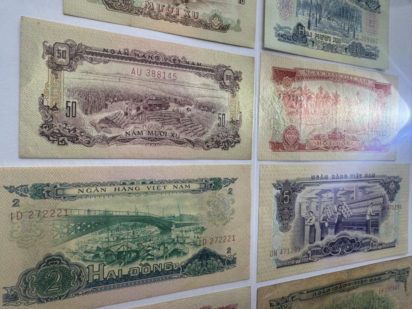 2026第4场（总第231期）：精品测试钞、外钞综合场  中国代印/越南/南越国家银行1966年版10、20、50仙、1、2、5、10、50盾全套8枚（旧品如图）