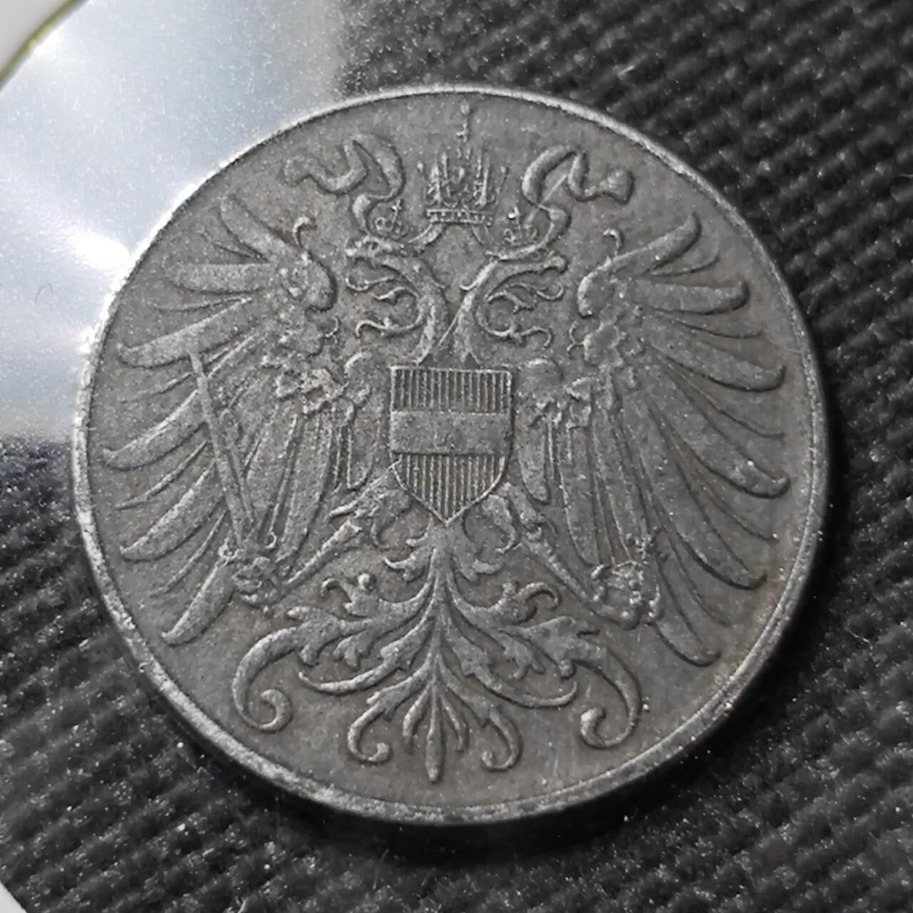 KK钱币收藏小铺   第401期 2月预留时间 周末发货  1917奥地利2格罗申铁币