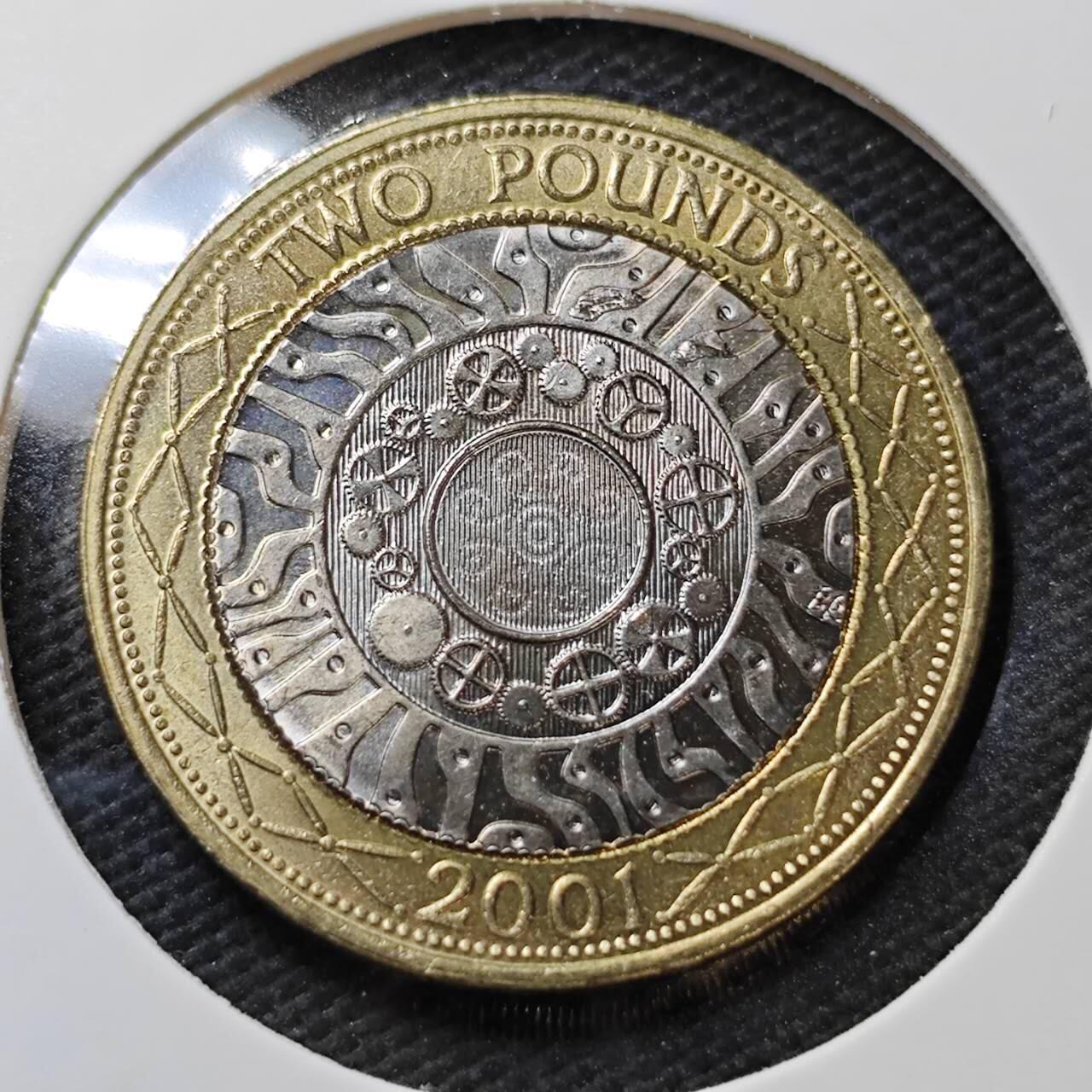 KK钱币收藏小铺  第396期  2月预留时间 周末发货  2001英国2镑 好品