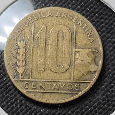 KK钱币收藏小铺   第401期 2月预留时间 周末发货 -  1949阿根廷10分铜币