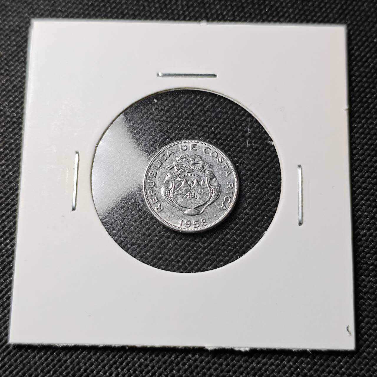 KK钱币收藏小铺   第401期 2月预留时间 周末发货  1958哥斯达黎加5分