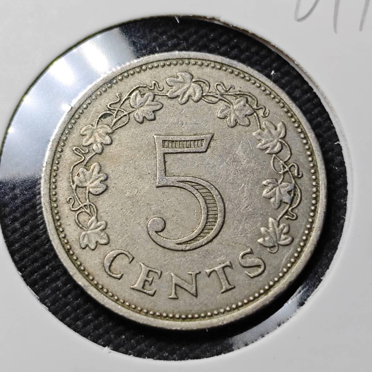 KK钱币收藏小铺   第401期 2月预留时间 周末发货  1972马耳他5分