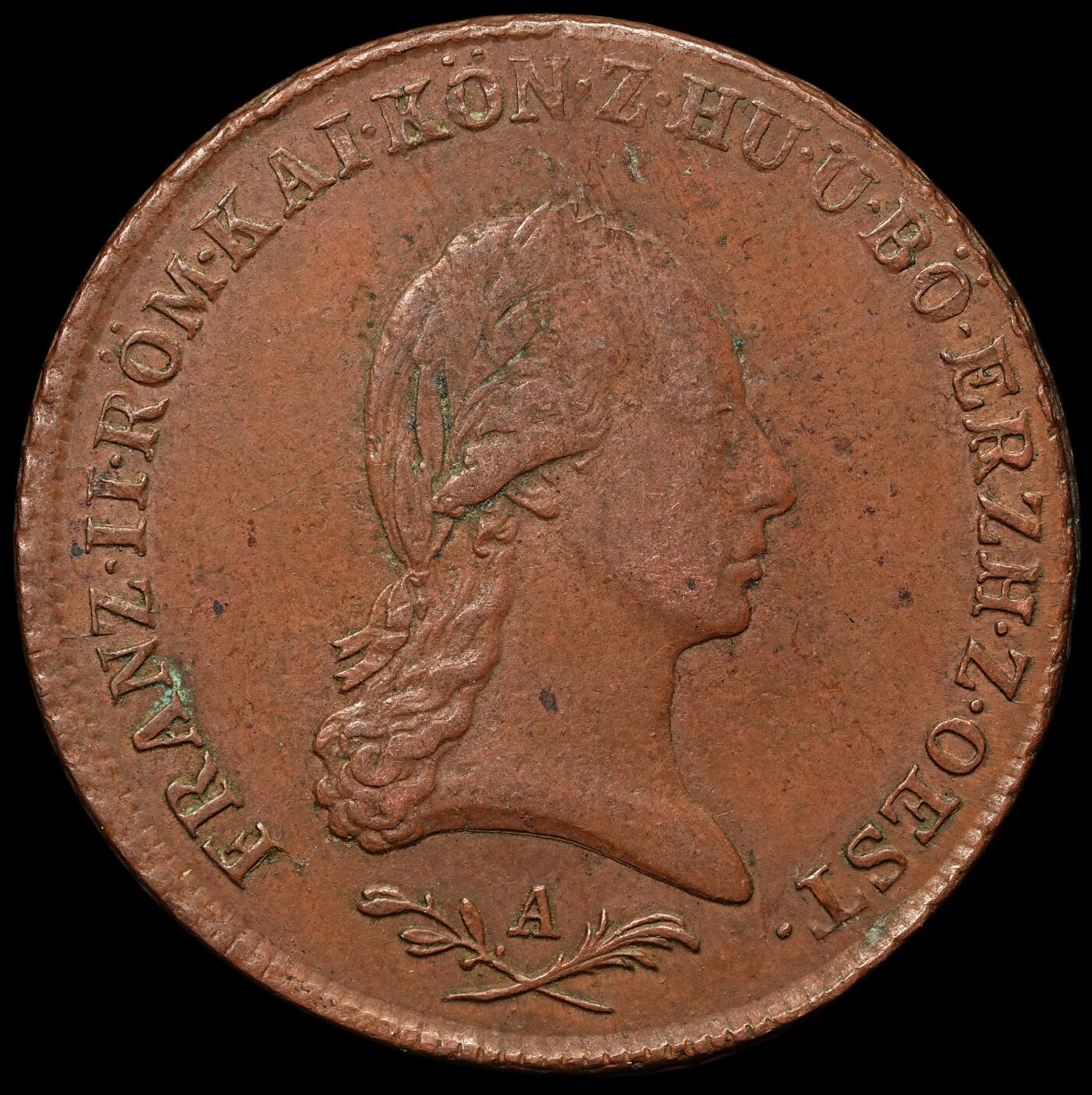 修遠堂世界钱币第106期，请看参拍说明 1800年神圣罗马帝国-奥地利6克鲁泽铜币 A厂铭