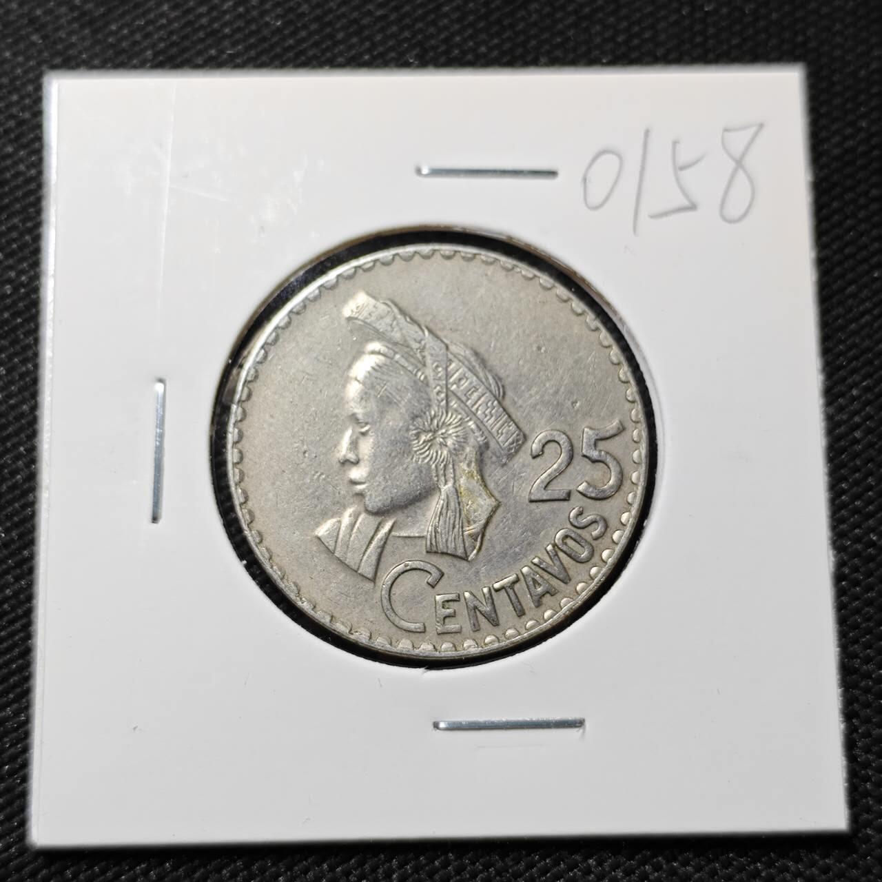 KK钱币收藏小铺   第401期 2月预留时间 周末发货  1969危地马拉25分