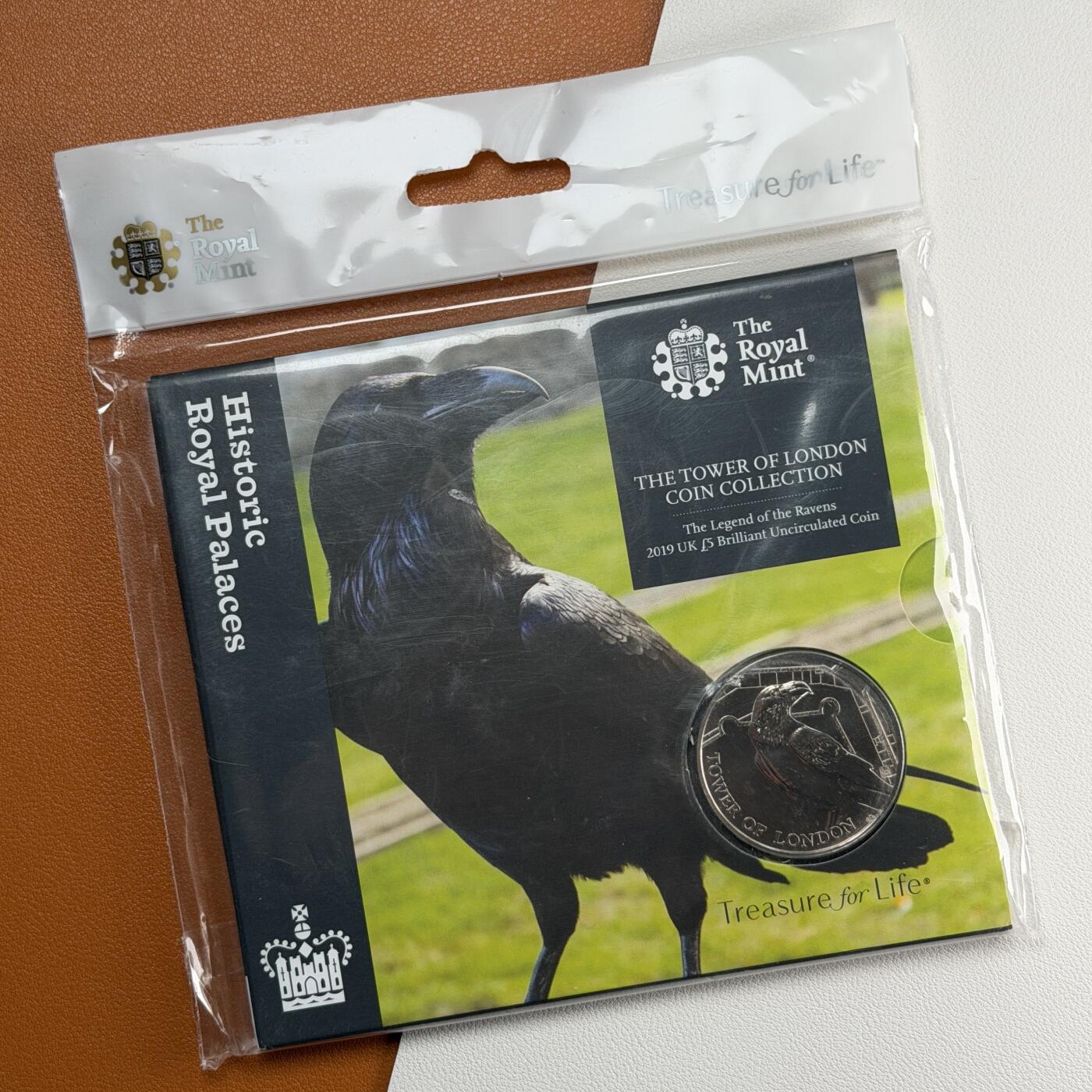 ＜星葵🌻钱币社＞硬币场·第71期·3月10日发货 〈发行量20199〉英国2019年伦敦塔·渡鸦传说卡装5镑克朗型纪念币