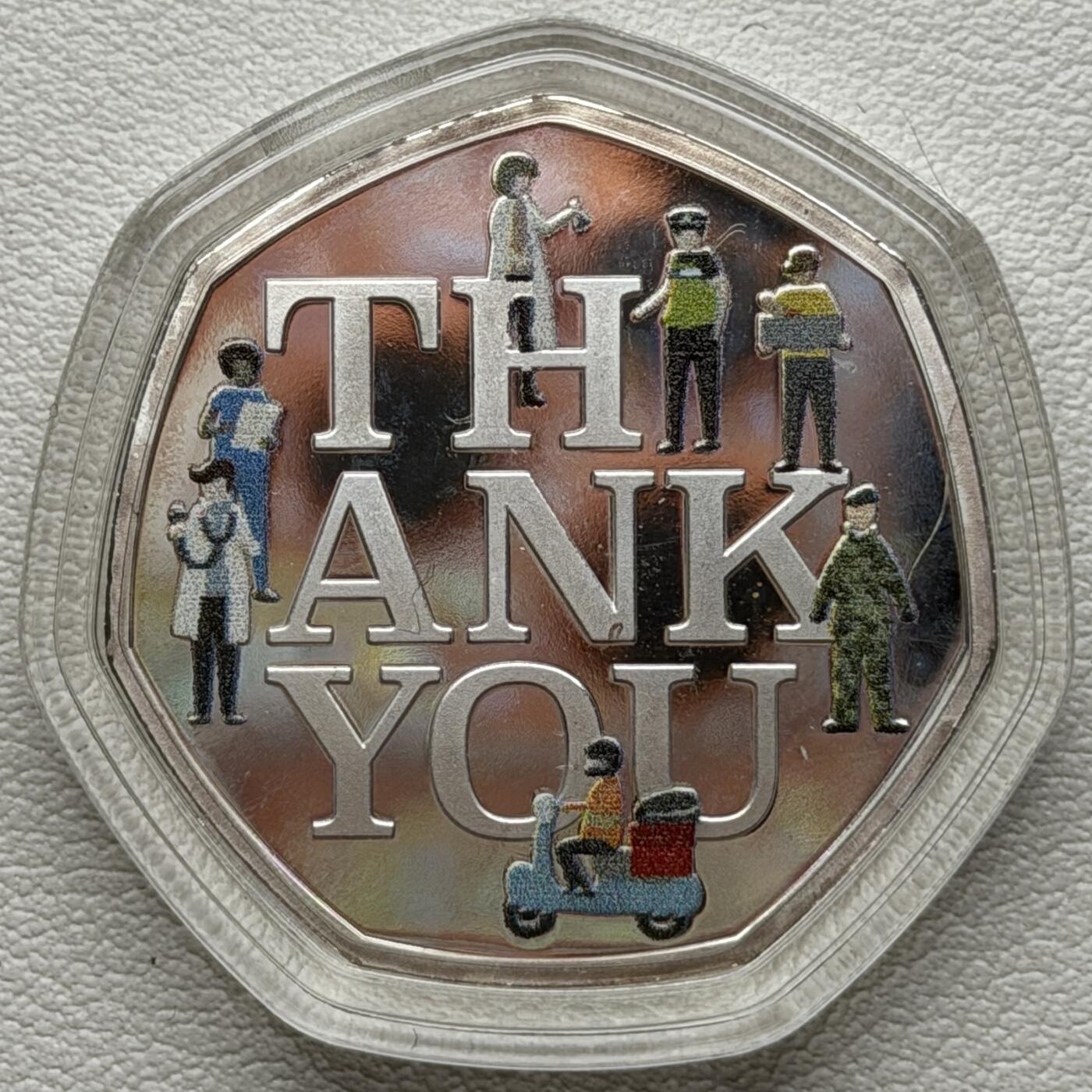 ＜星葵🌻钱币社＞硬币场·第71期·3月10日发货 萨摩亚2020年疫情·感谢各个岗位卡装1/2元类精制彩色镀银纪念币