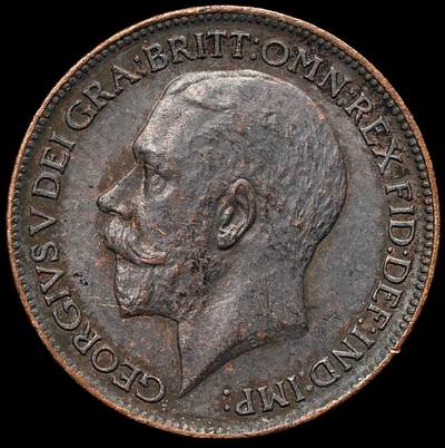 修遠堂世界钱币第106期，请看参拍说明 - 1911年英国1法新铜币，造币厂熏黑，未流通