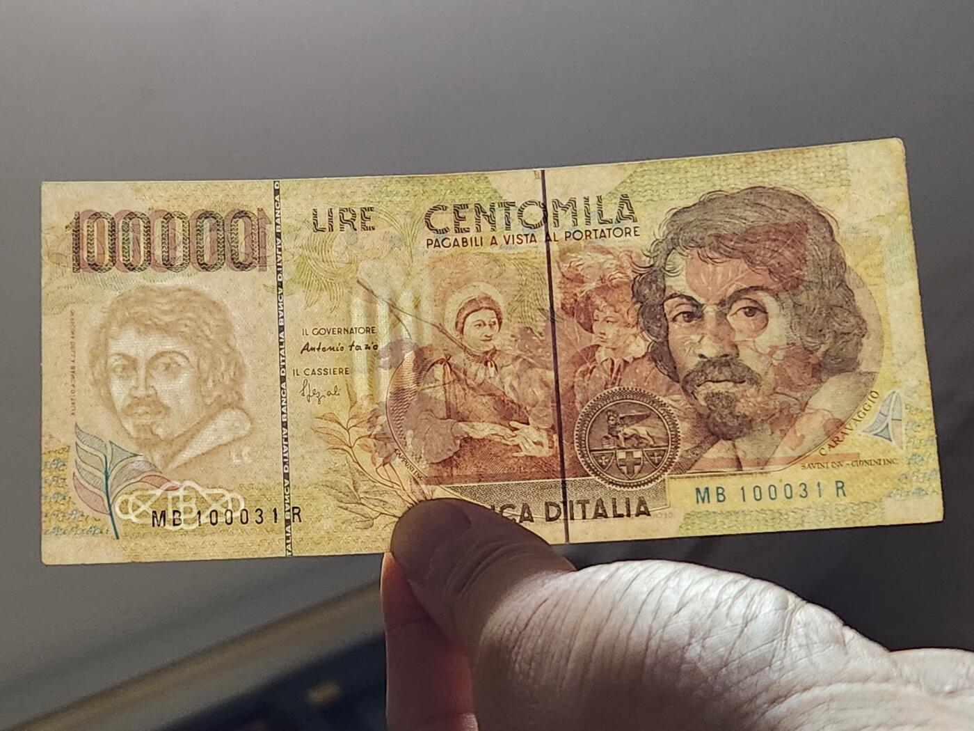 3月6号晚上8点 外国纸币自动截拍第35场 意大利100000签名2美品