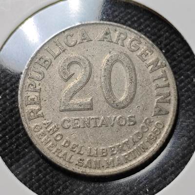 KK钱币收藏小铺   第401期 2月预留时间 周末发货 -  阿根廷20分纪念币
