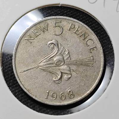 KK钱币收藏小铺   第401期 2月预留时间 周末发货 -  1968根西5便士