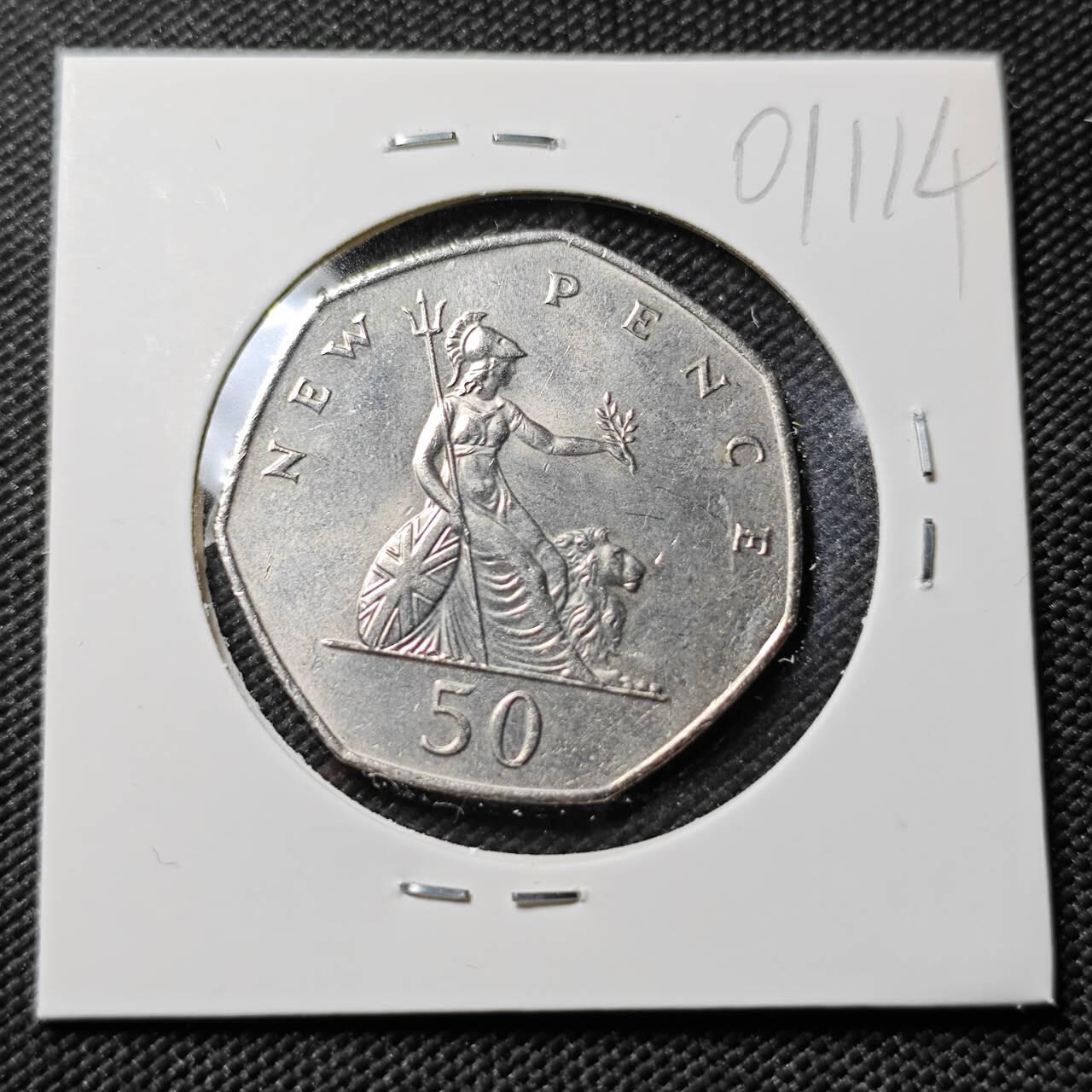 KK钱币收藏小铺   第401期 2月预留时间 周末发货  英国大50便士 好品