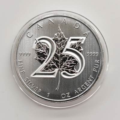 博洋堂世界钱币拍卖第163期（全场包邮） - 加拿大2013年5元普制银币 枫叶-发行25周年 1盎司9999银