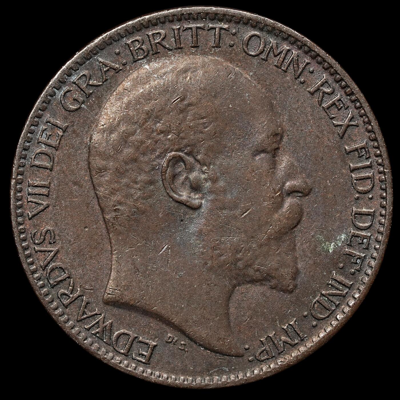 修遠堂世界钱币第106期，请看参拍说明 1906年英国1法新铜币