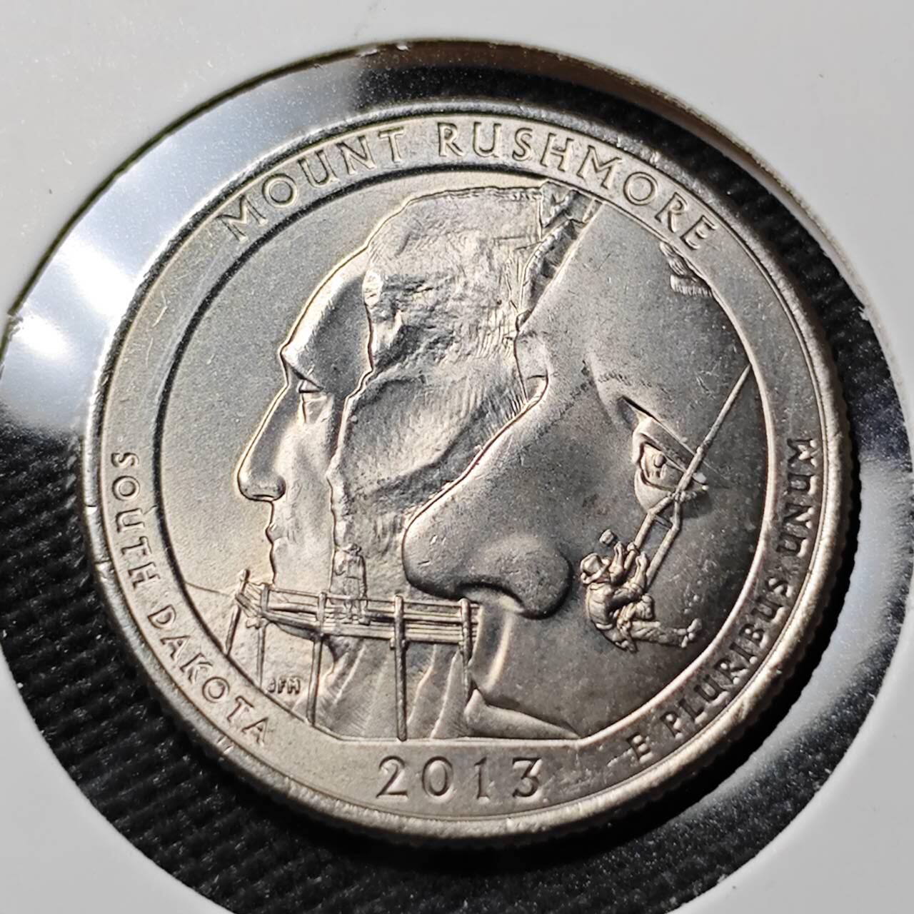 KK钱币收藏小铺   第402期 2月预留时间 周末发货  2013美国25分纪念币 好品