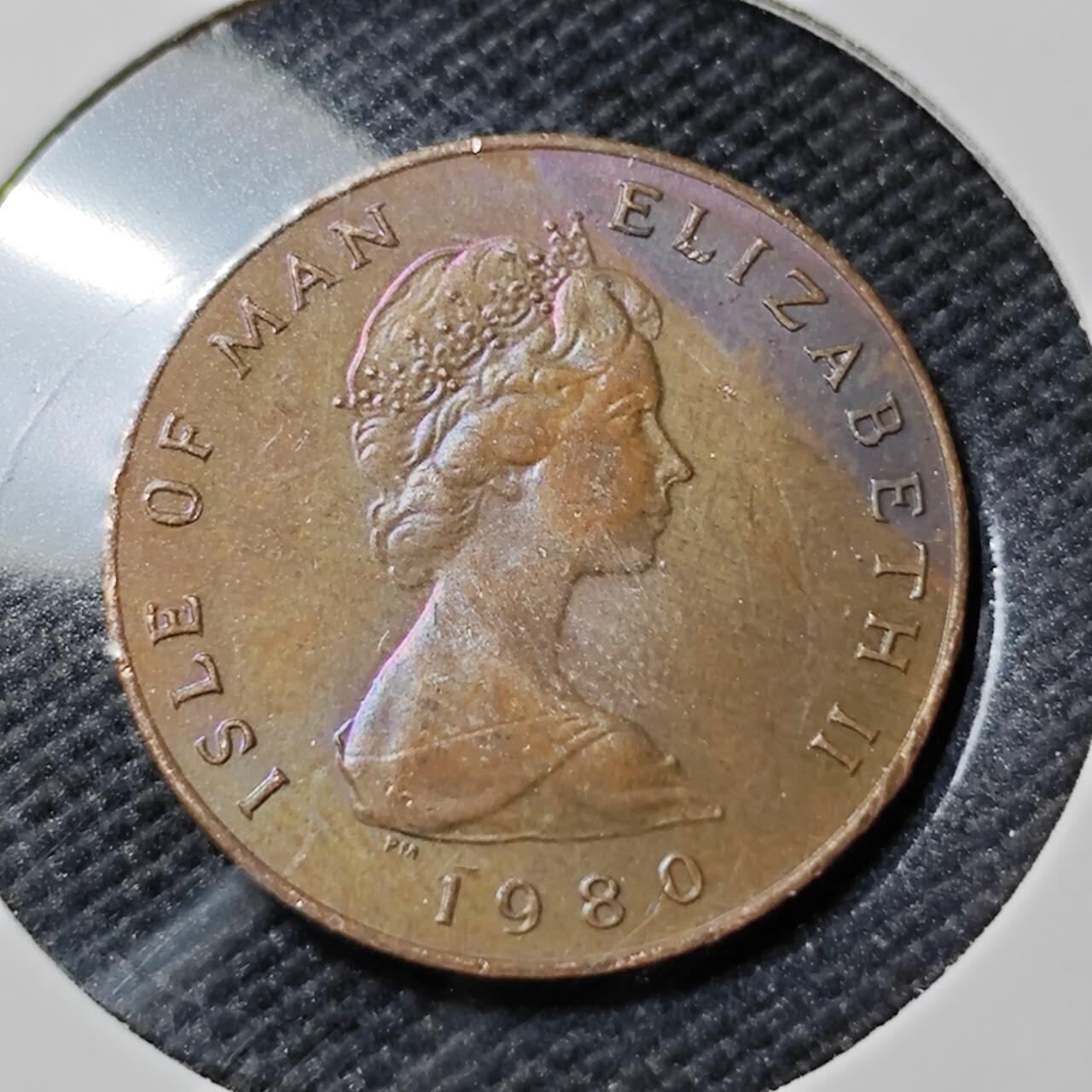 KK钱币收藏小铺   第401期 2月预留时间 周末发货  1980马恩岛1便士铜币