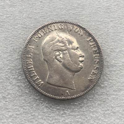 世界钱币专场拍卖 每周二开拍 - 1861年德国普鲁士王国威廉一世鹰徽离冠鹰1泰勒银币