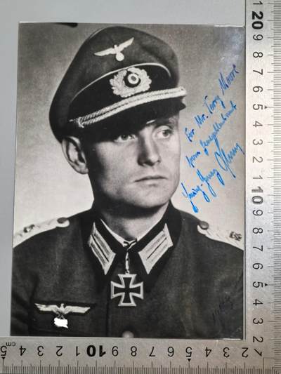 小驴勋章奖章收藏3月7日周六晚六点拍卖（珍爱和平，收藏战争，铭记历史，勿忘国耻，忠党爱国。有偿代拍，送拍规则在简介最后，参拍须阅读规则后再参拍，关系到运费包装发货时效真假辨别等关键信息，拍卖时不再发原图，看大图店主微信码在拍卖店铺介绍里） - 得三骑士铁十字勋章获得者莱姆上校战后签名照