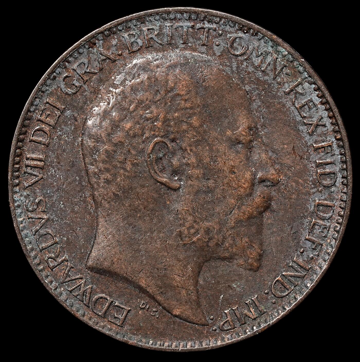 修遠堂世界钱币第106期，请看参拍说明 1910年英国1法新铜币