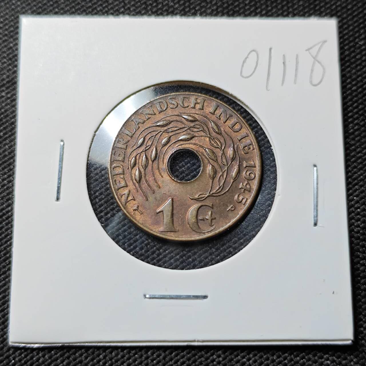 KK钱币收藏小铺   第401期 2月预留时间 周末发货  荷属东印度一分铜币