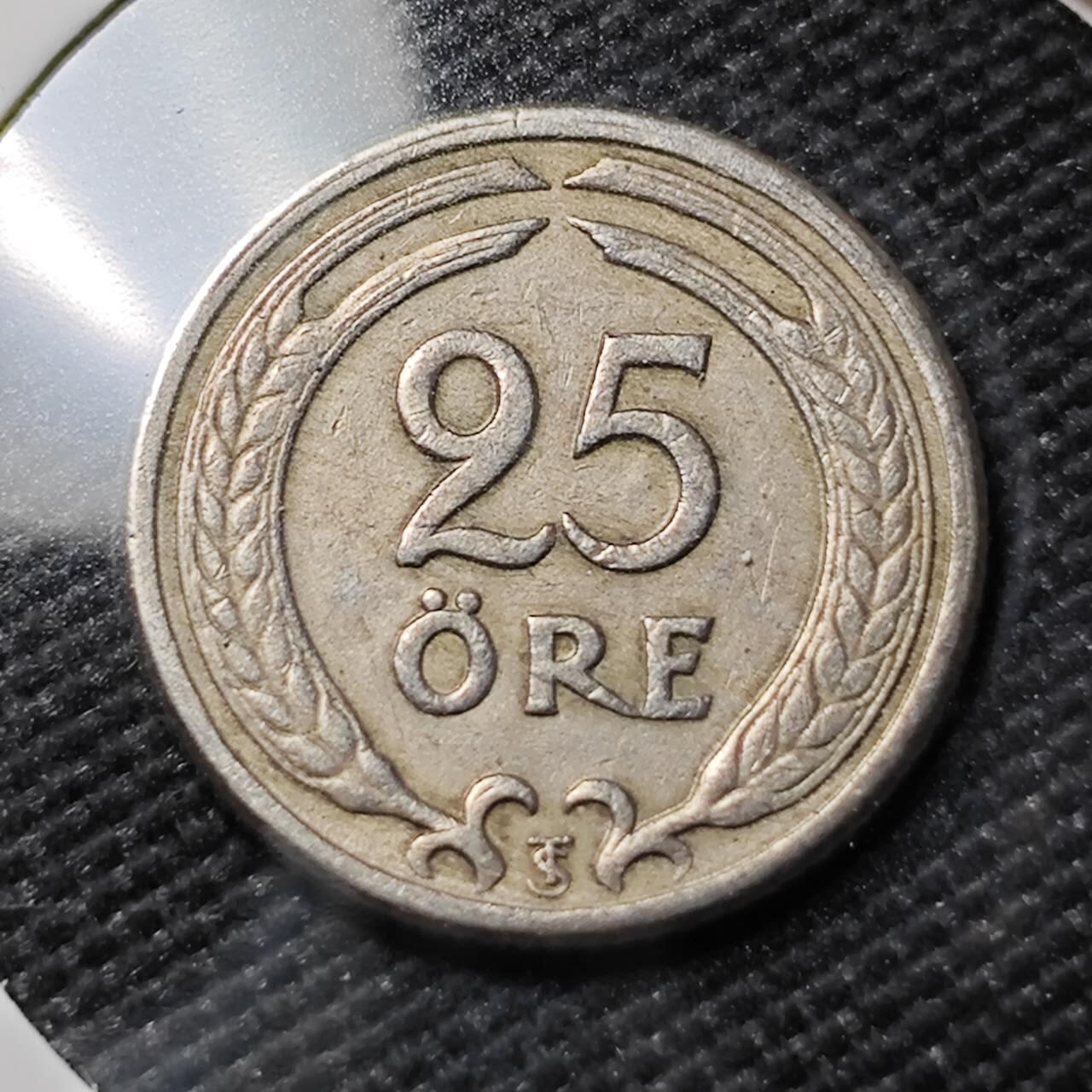 KK钱币收藏小铺   第402期 2月预留时间 周末发货  1946瑞典25分