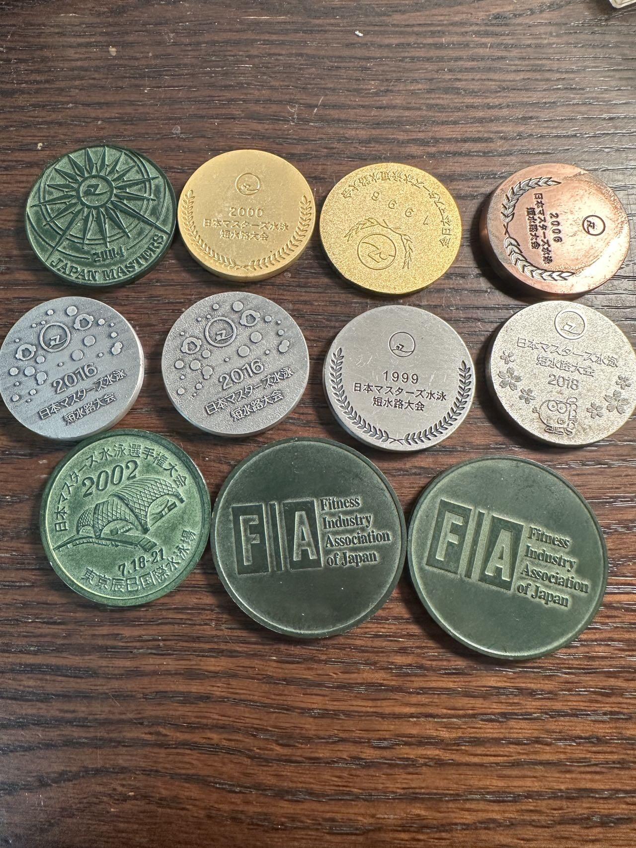 蒂克钱币-第59场 日本企业章 徽章拍卖 日本比赛纪念章11枚 总重460g