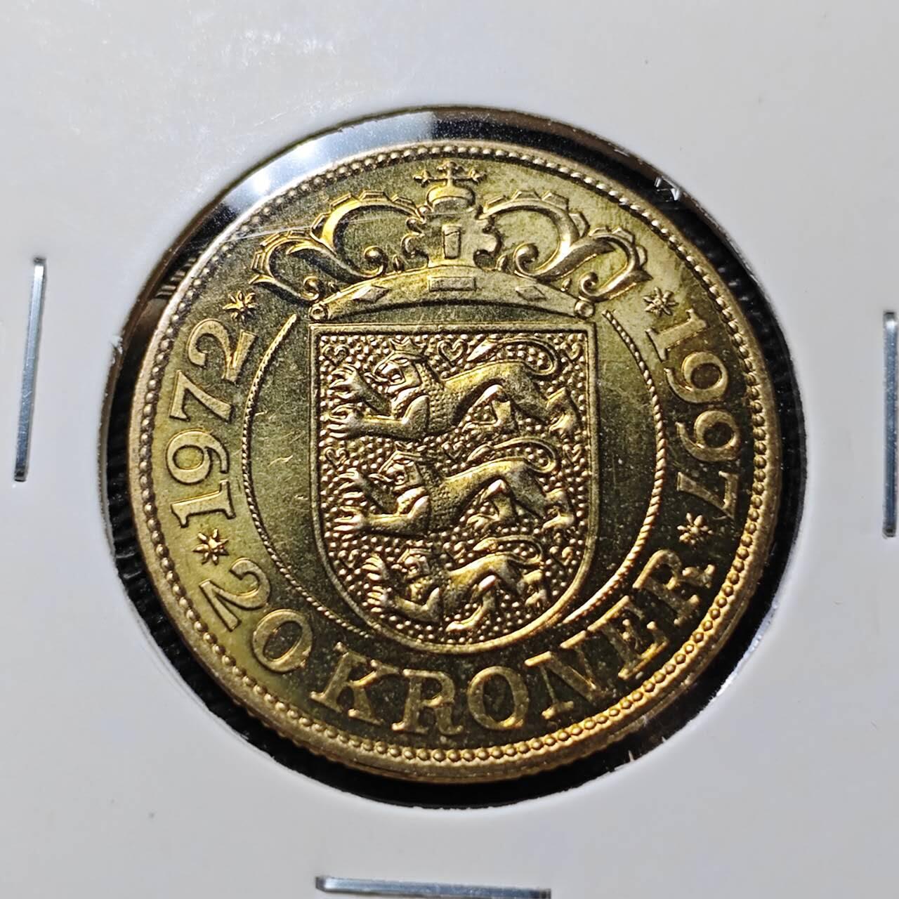 KK钱币收藏小铺   第401期 2月预留时间 周末发货  1997丹麦2克朗纪念币 好品