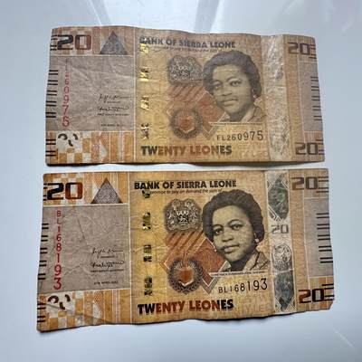 🌹外币初藏🌹🐯2026年第25场  每周二四六晚8️⃣点 接代拍 - 塞拉利昂2022年20利昂 2张--10