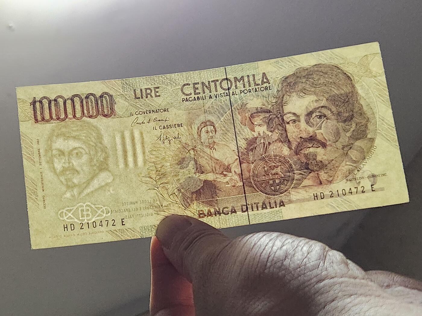 3月6号晚上8点 外国纸币自动截拍第35场 意大利100000签名1美品