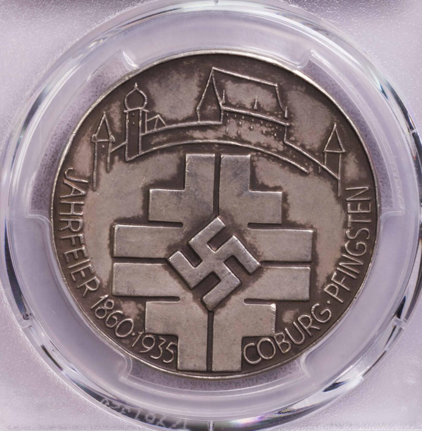 PCGS-SP63 1935德国第三帝国双头像万字大银章 唯一亚军