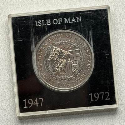 ＜星葵🌻钱币社＞硬币场·第71期·3月10日发货 - 马恩岛1972年女王结婚25周年25便士盒装克朗型纪念币