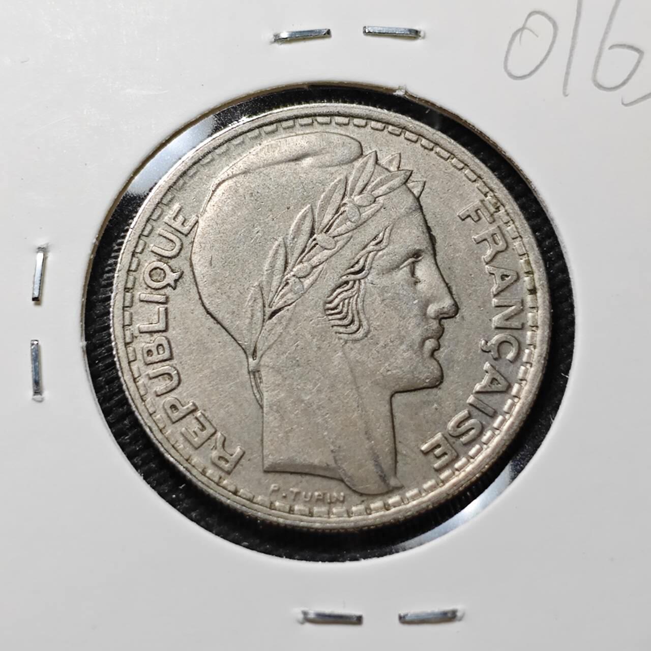 KK钱币收藏小铺   第401期 2月预留时间 周末发货  1945法国10法郎