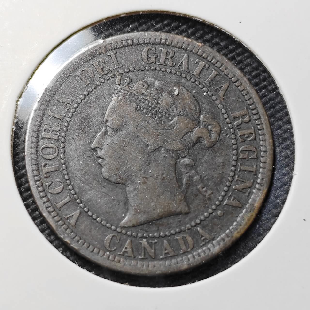 KK钱币收藏小铺   第402期 2月预留时间 周末发货  1881加拿大1分铜币