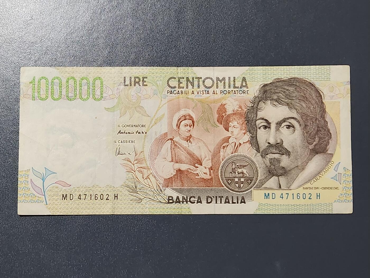 3月6号晚上8点 外国纸币自动截拍第35场 意大利100000签名1美品