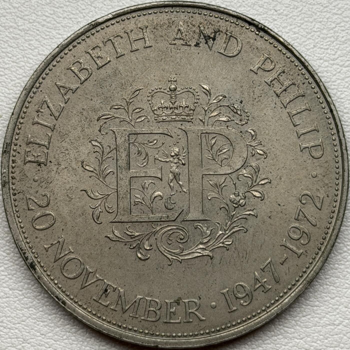 ＜星葵🌻钱币社＞硬币场·第71期·3月10日发货 英国1972年女王银婚25便士克朗型纪念币