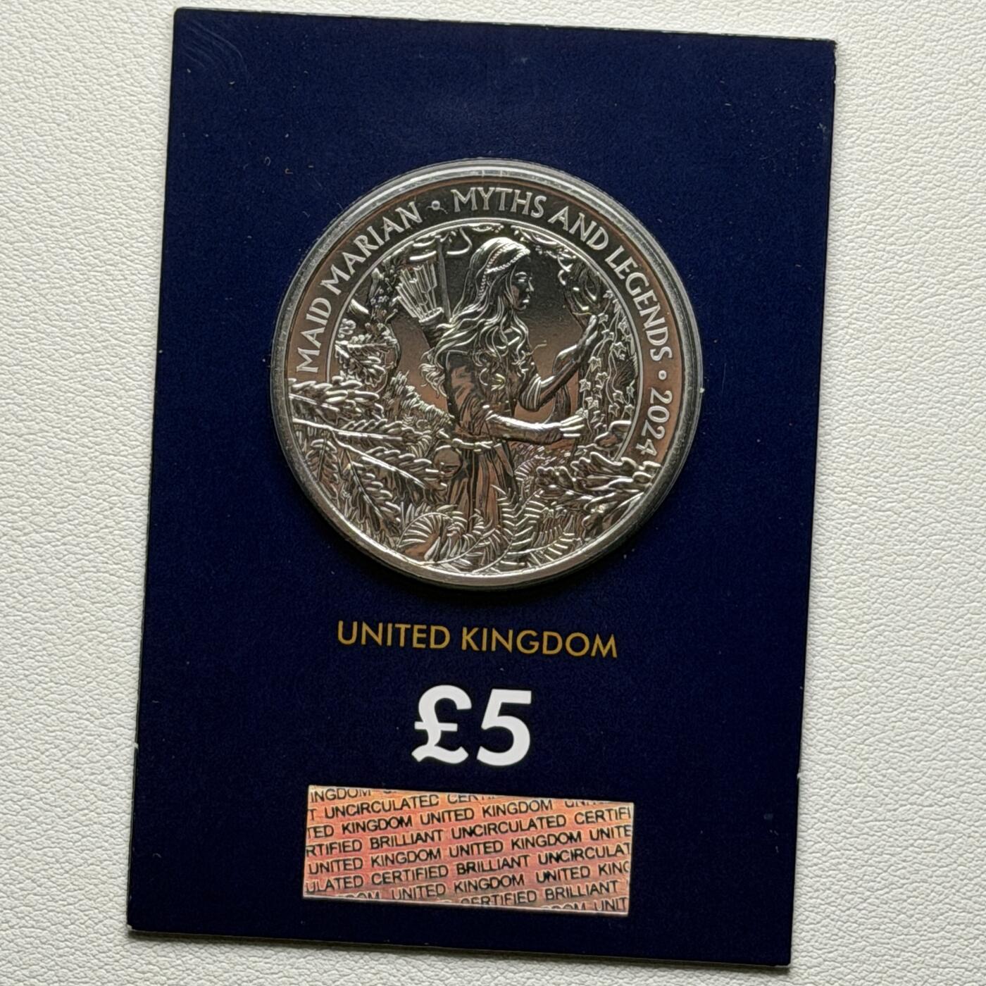 ＜星葵🌻钱币社＞硬币场·第71期·3月10日发货 英国2024年神话与传说·玛丽安少女5镑克朗型纪念币