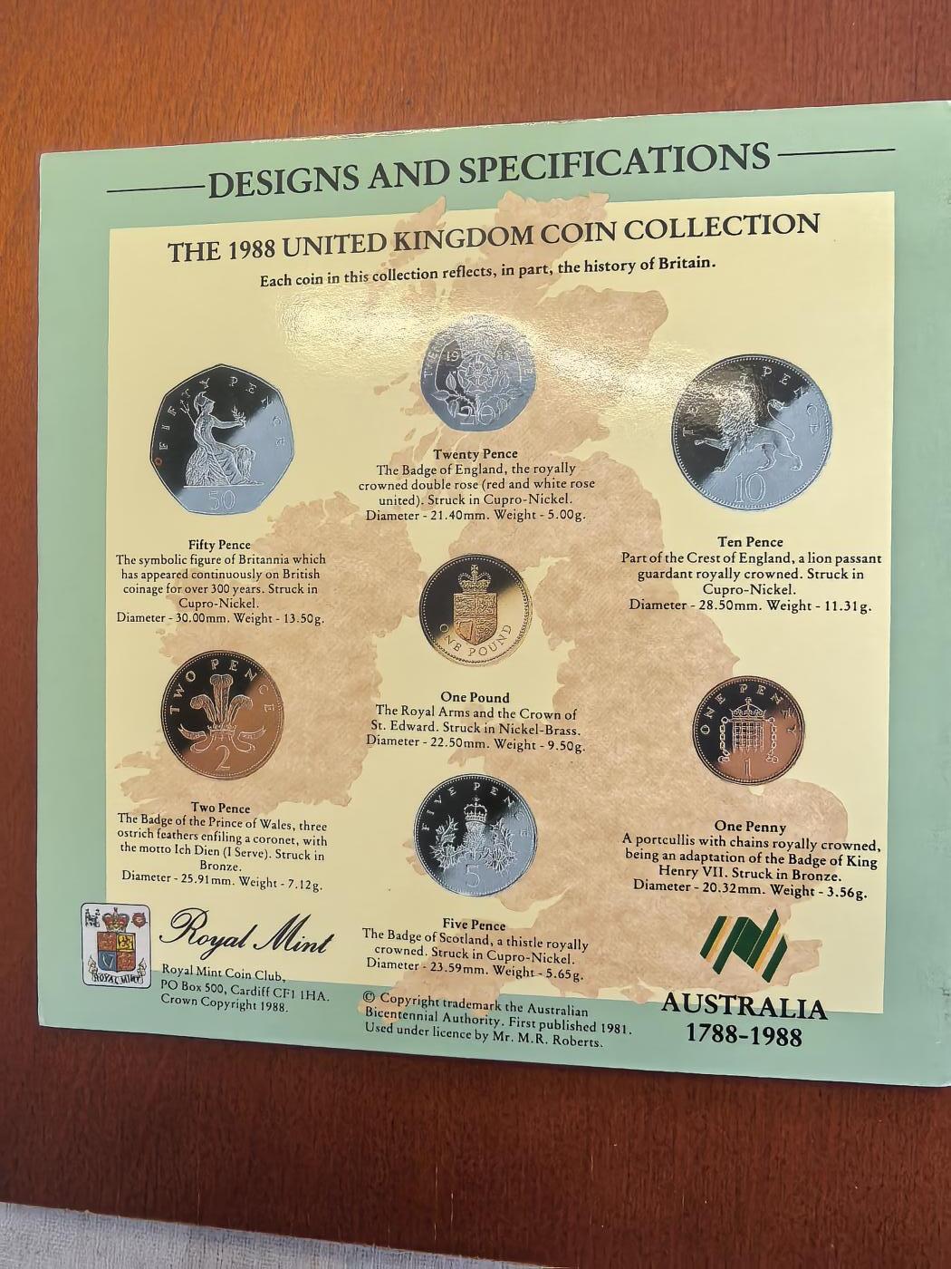 长老汇马年精选第七场拍卖 1988英国7枚套，卡装，纪念澳大利亚200周年