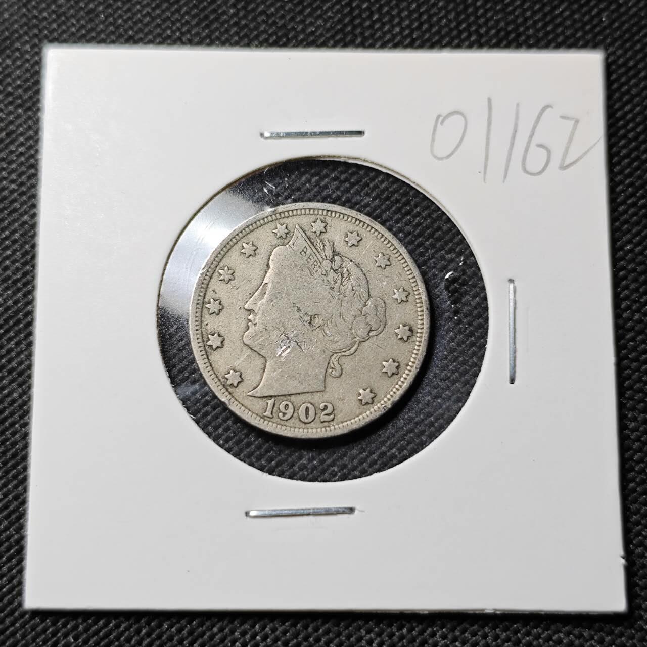 KK钱币收藏小铺   第401期 2月预留时间 周末发货  1902美国5分