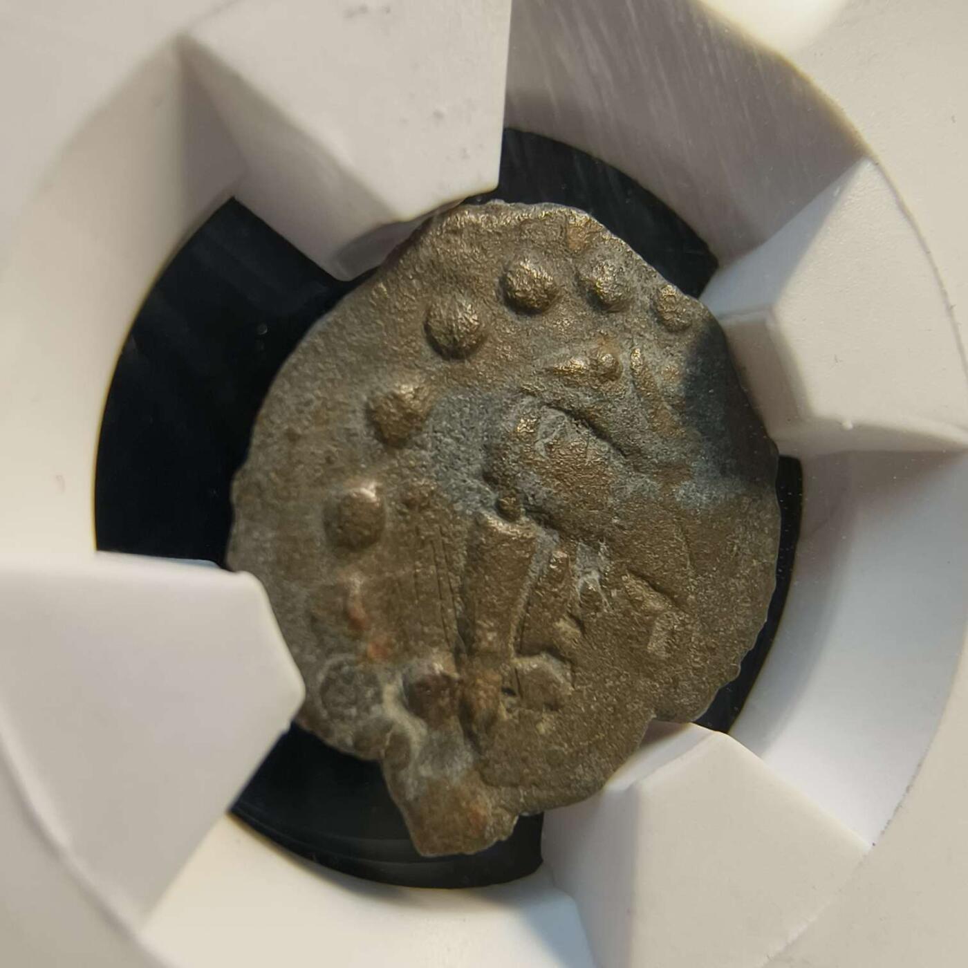 七河·世界世界币章杂件小拍（总第40期） （9）k670 大唐西域粟特币 昭武九姓·石国 索查克王铜币 华夏评级VF30