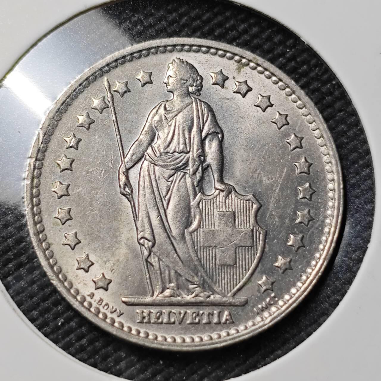 KK钱币收藏小铺   第401期 2月预留时间 周末发货  1970瑞士1法郎 好品