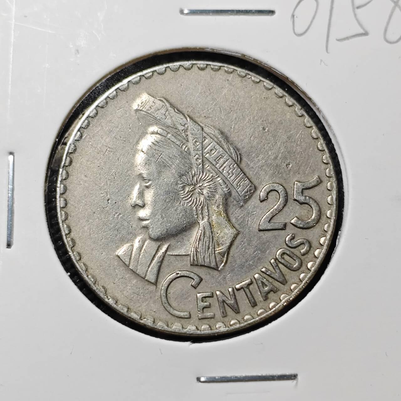 KK钱币收藏小铺   第401期 2月预留时间 周末发货  1969危地马拉25分