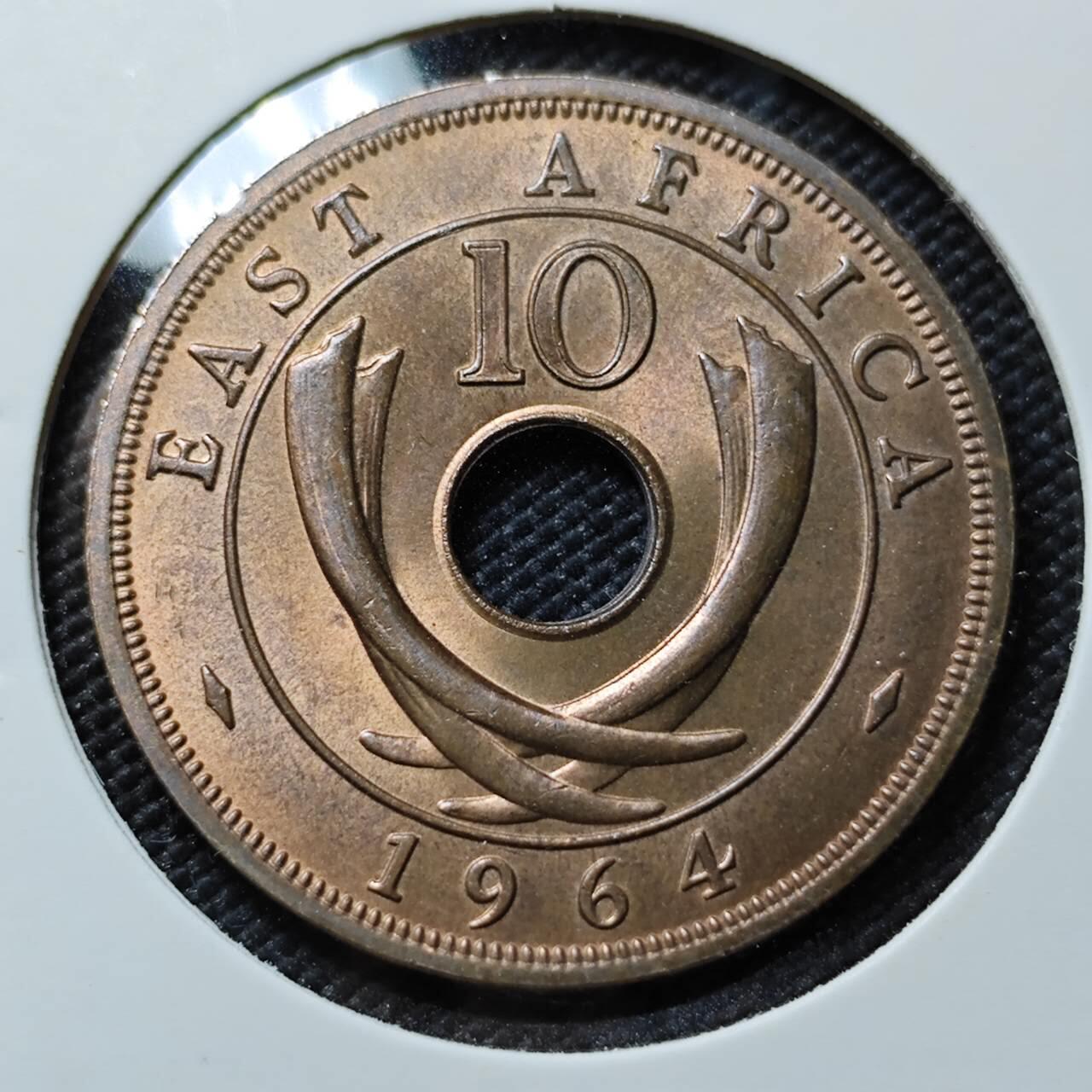 KK钱币收藏小铺   第401期 2月预留时间 周末发货  1964英属东非10分 好品