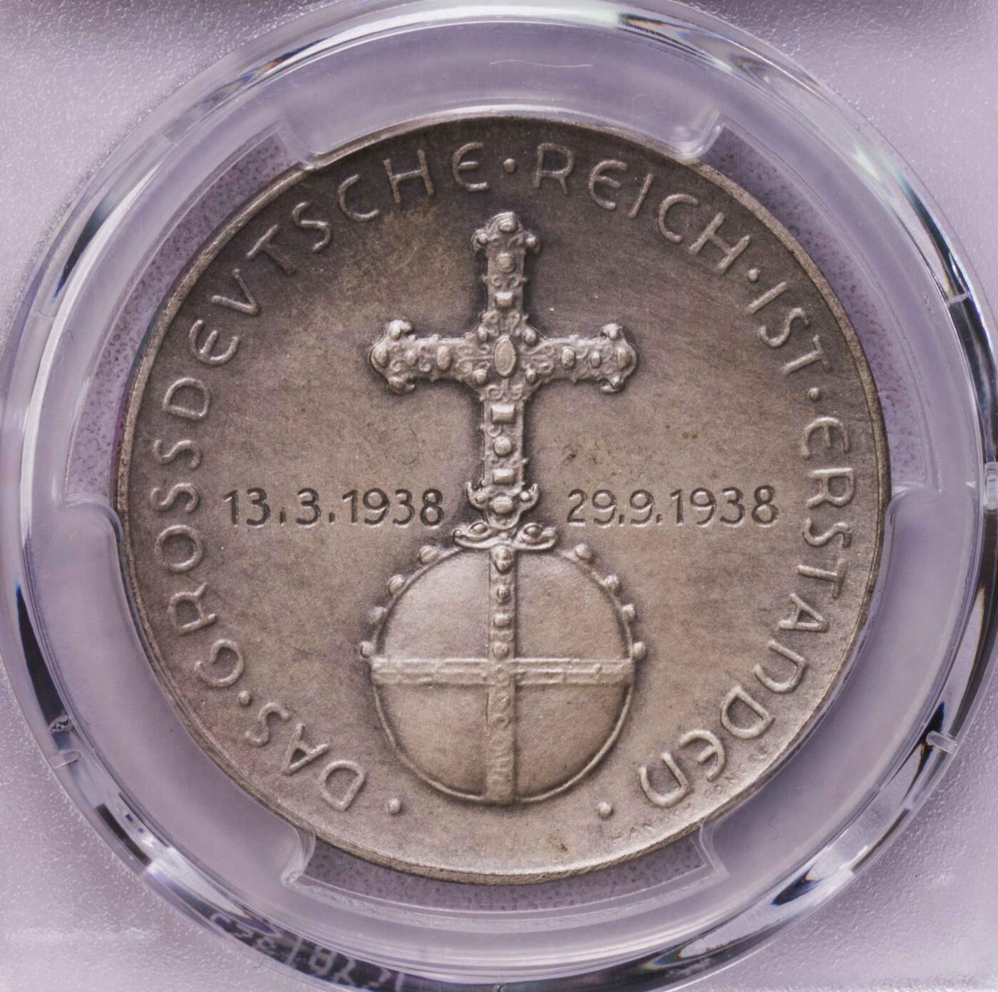 PCGS-SP65 1938德国小胡子吞并奥地利银章